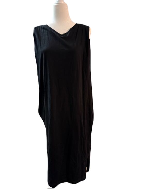 Uniqlo Dresses & Skirts - UNIQLO Women’s Black Sleeveless Shift Dress Size Medium Minimalist Stretch Knit